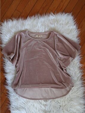 Madewell Blush Velvet Short Sleeve Top Size Small Soft Luxe Tee